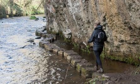 Stepping stones in the Wye in Chee Dale.