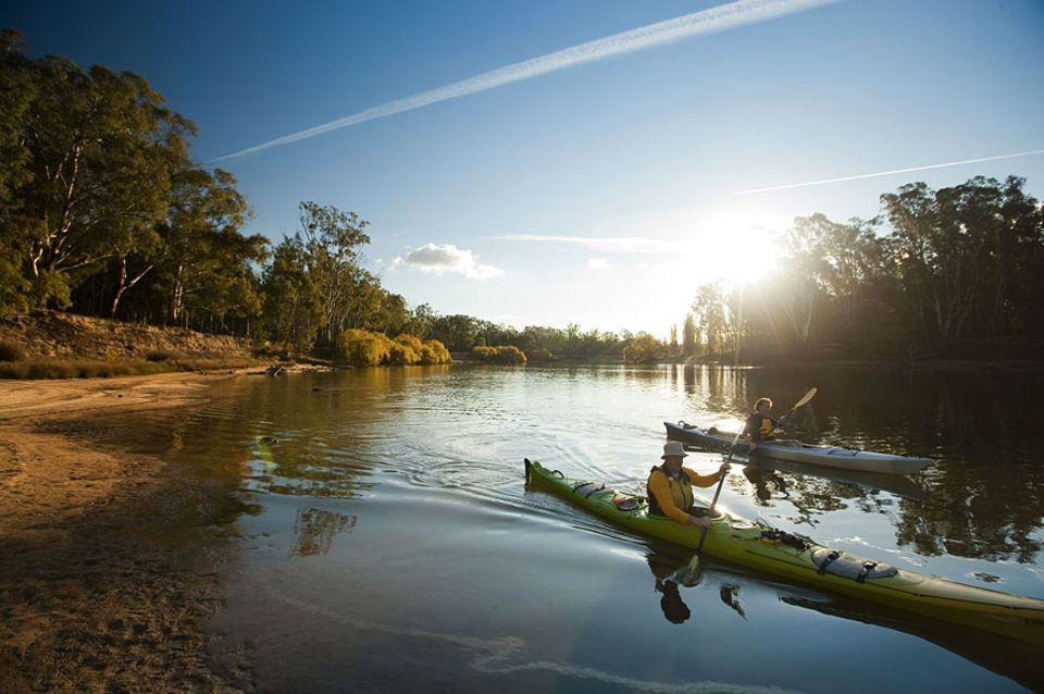 Australien: Der Murray ist zusammen mit dem Darling River Australiens wichtigstes Fluss-System: Aus den Snowy Mountains fließt der 