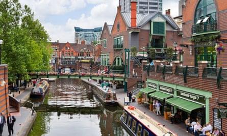 The canal at Brindley Place, Birmingham.