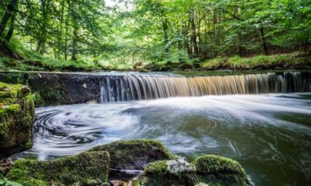 Waterfall at Hardcastle Crags, Hebden Bridge, England, UK