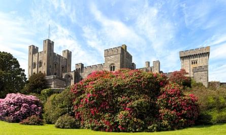 Penrhyn Castle, a Neo-Norman castle in Llandygai, Bangor, Gwynedd, North Wales, United Kingdom
