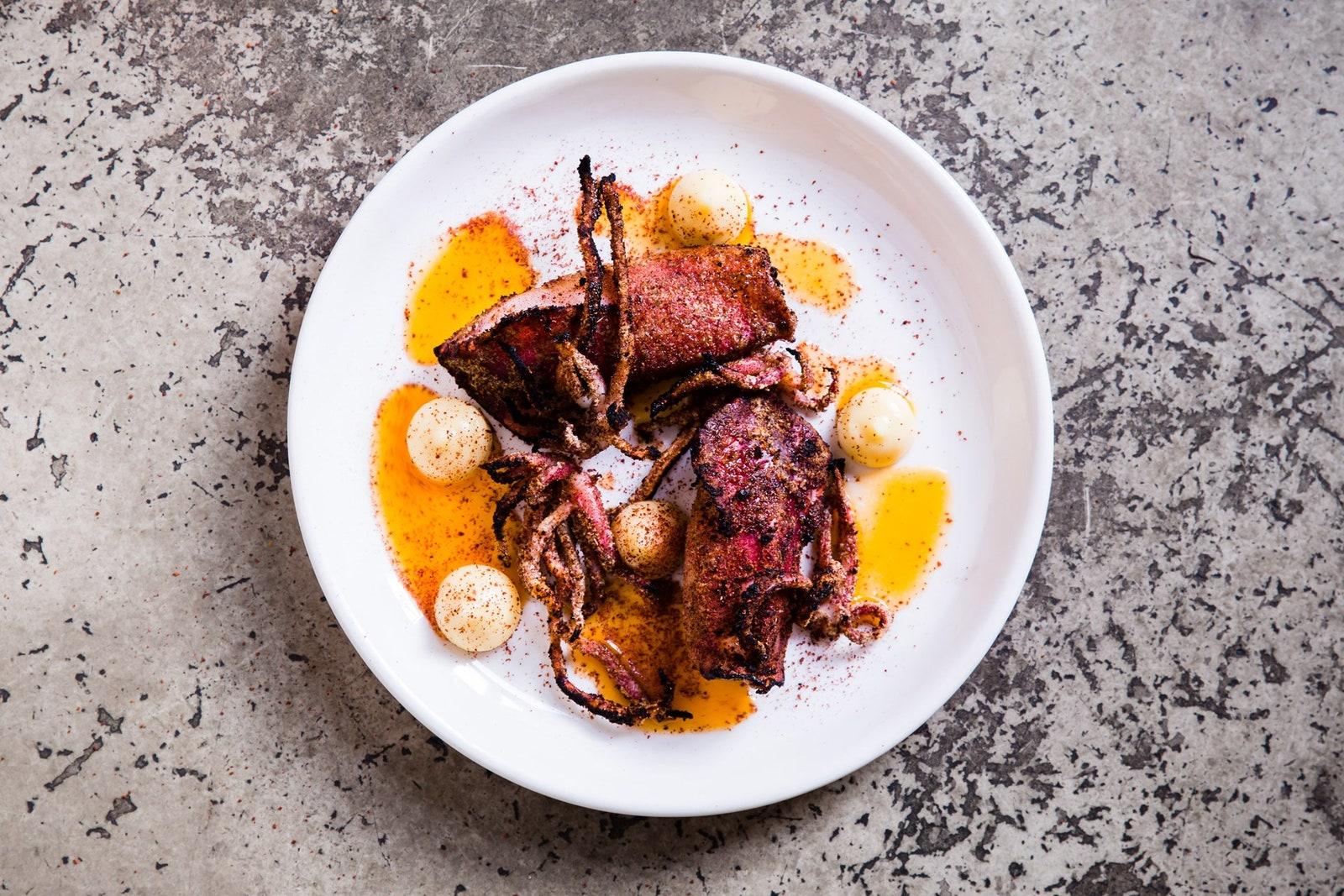 Grilled calamari at The Apollo in Sydney